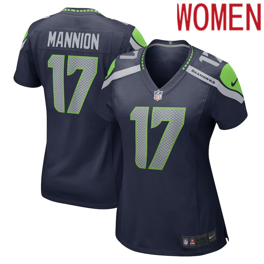 Women Seattle Seahawks #17 Sean Mannion Nike College Navy Home Game Player NFL Jersey->women nfl jersey->Women Jersey